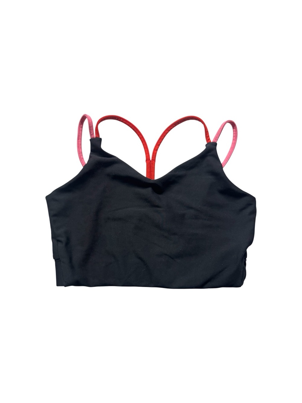 Old Navy Active Girls PowerSoft Sports Bra Black Pink Strappy Size L 10/12